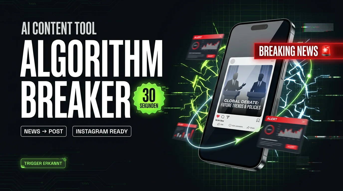 Algorithm Breaker – AI Content Tool, News zu Instagram-Post in 30 Sekunden